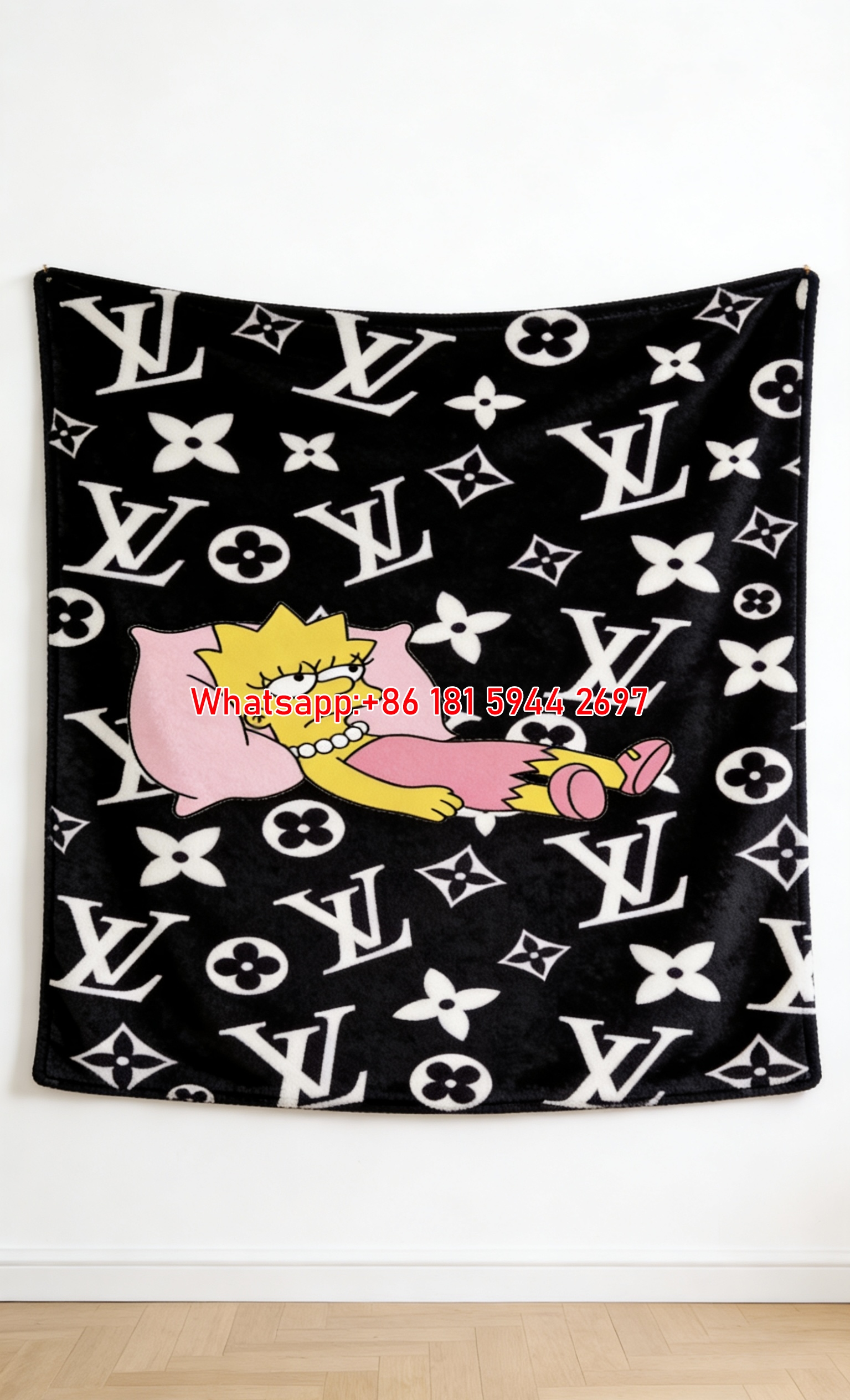 Lisa Monogram Blanket Simpsons LV Throw IMG_3587
